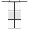 vidaXL Stumdomos durys su įrangos rinkiniu, juodas, 102,5x205 cm