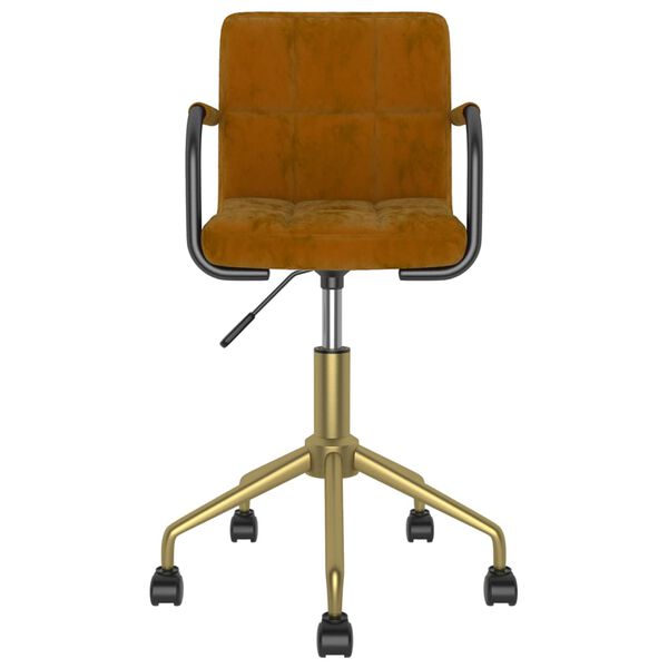 vidaXL Pasukamos valgomojo kėdės, 2vnt., rudos spalvos, aksomas