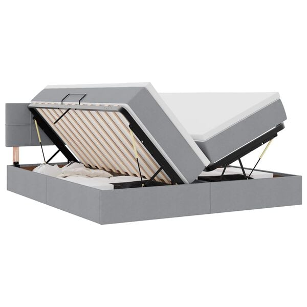 vidaXL Saugos lova &Scaron;viesiai pilka 180 x 200 cm Dirbtinė oda