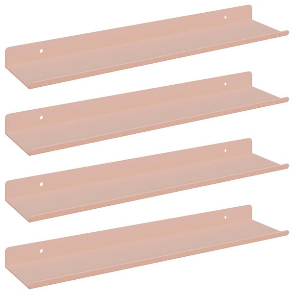 vidaXL Plūduriuojanti lentyna 4 pcs Rožinė 40 x 8,5 x 2,5 cm Plienas