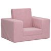 vidaXL Vaiki&scaron;ka sofa-lova, rožinės spalvos, mink&scaron;tas pliu&scaron;as