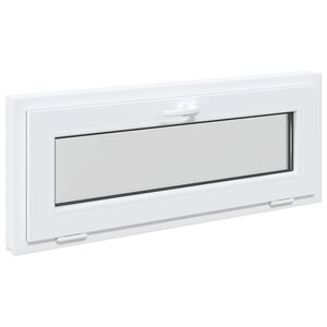 vidaXL Požeminio lango RISOR 110 x 40 cm PVC ir stiklas Balta