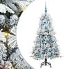 vidaXL Dirbtinė Sulankstoma Kalėdų Eglutė Balta 150 cm PE ir PVC