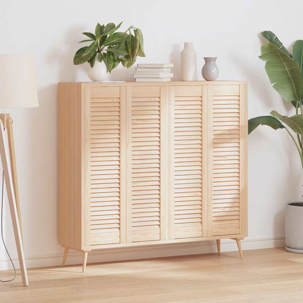 vidaXL Spintelės durelės, 4vnt., 99x29,5cm, pu&scaron;is, žaliuzių dizaino