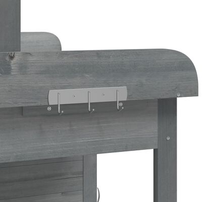 vidaXL Sodinimo stalas su spintele, pilkas, 110,5x45x124,5cm, eglė