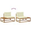 vidaXL Lauko sofos komplektas 2 Vienetas Natūralus ir grietinėlė