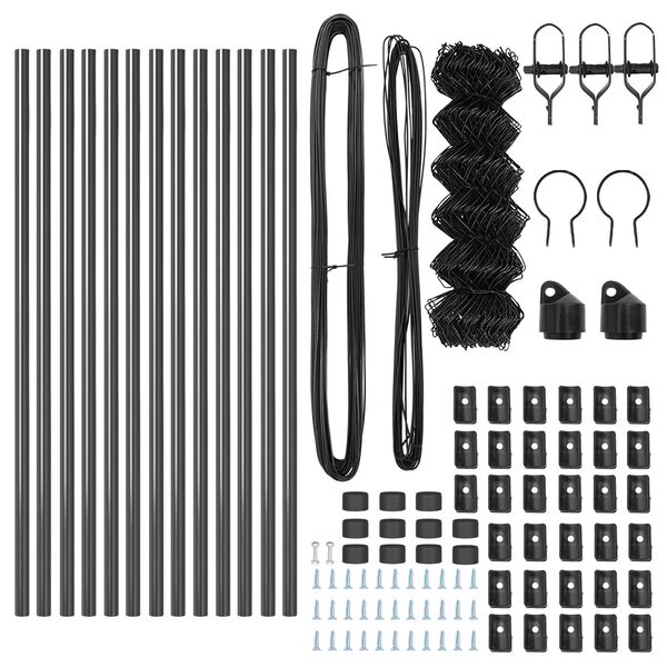 vidaXL Tvorelės stulpas Pilka 25 x 0,8 m (40 x 40 mm tinklelis)