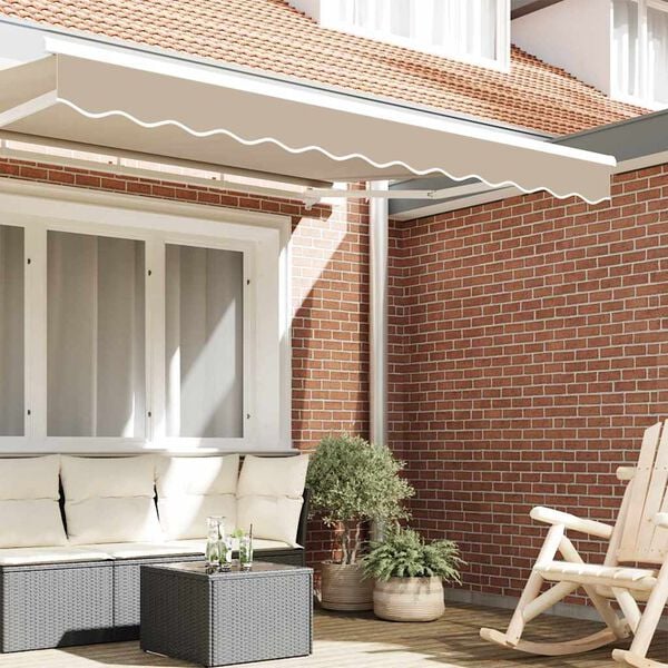 vidaXL Markizės apdailė Smėlio 580 x 20 cm Drobė