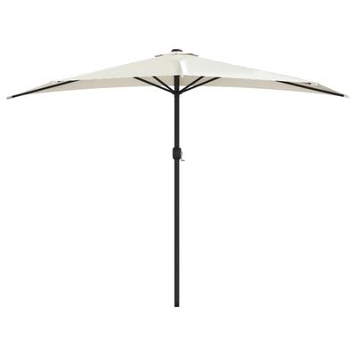 vidaXL Balkono skėtis su aliuminio stulpu, 300x155cm, smėlio sp.
