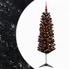 vidaXL Dirbtinė siaura kalėdinė eglutė su žaisliuku 150 cm 150 LED