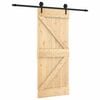 vidaXL Slankios durys 85 x 210 cm Natūrali ir juoda