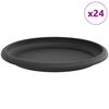 vidaXL Apvalus gėlių padėklas 24 vnt. Juoda &Oslash; 17,5 x 2 cm Plastmasė