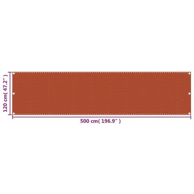 vidaXL Balkono pertvara, oranžinės spalvos, 120x500cm, HDPE