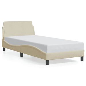 vidaXL Lovos rėmas su galvūgaliu Dover kreminės 80x200cm audinys