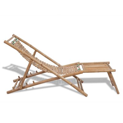 vidaXL Lauko terasos krėslas su pakoju, bambukas