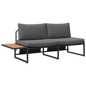 vidaXL Sodo sofa su pagalve Antracitas 200,5 x 70 x 85,5 cm Plienas