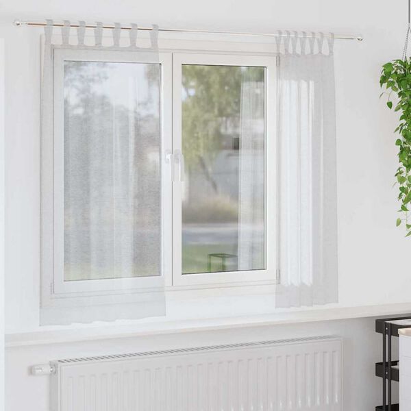 vidaXL Voile Užuolaida 2 pcs &Scaron;viesiai pilka 175 x 140 cm Poliesteris