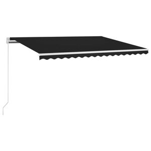 vidaXL Rankiniu būdu i&scaron;traukiama markizė su LED, antracito, 450x350cm