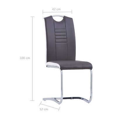 vidaXL Gembinės valgomojo kėdės, pilkos, dirbtinė oda