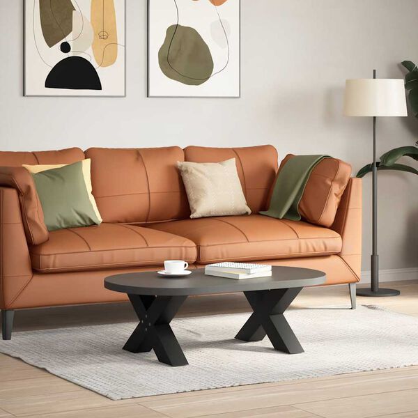 vidaXL Kavos staliuko kojelės, X formos, 2 vnt., juodos, 50x(30-31) cm, plienas