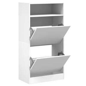 vidaXL Spintelė batams, baltos spalvos, 60x34x116cm, apdirbta mediena
