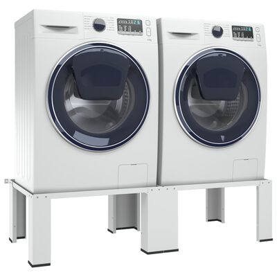 vidaXL Dvigubas skalbimo mašinos ir džiovyklės pagrindas, baltas