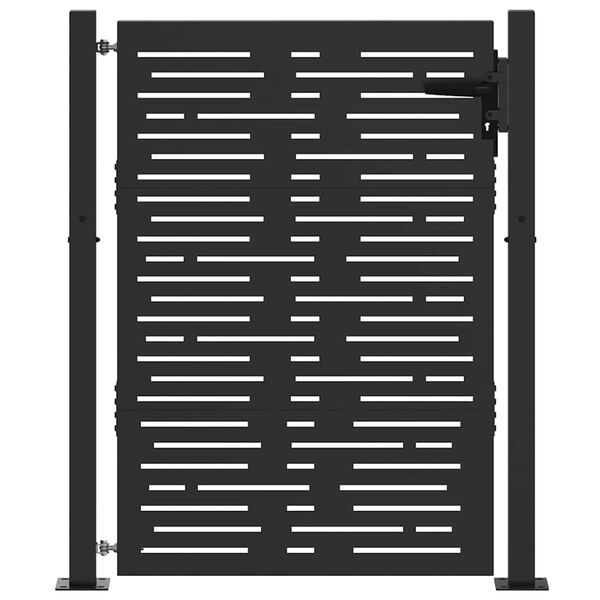 vidaXL Sodo vartai Juoda 100 x 150 cm Milteliniu būdu dengtas plienas