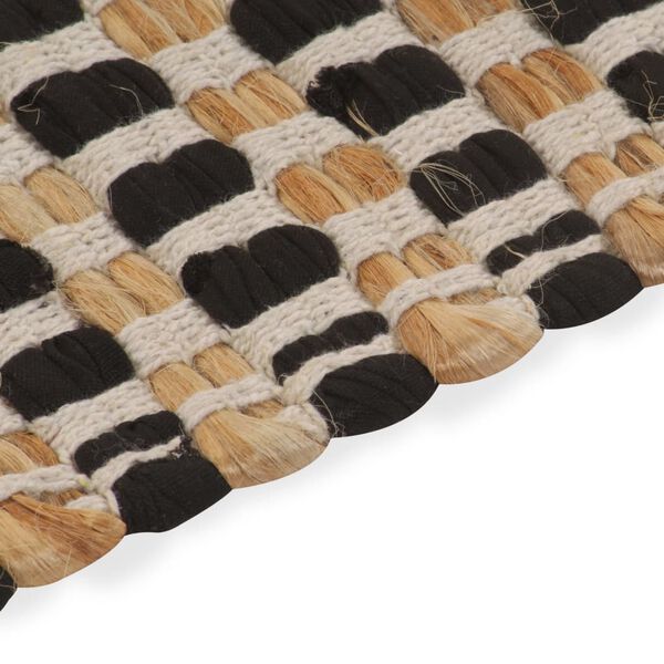 vidaXL Vonios kambario kilimėlių rinkinys, natūralus/juodas, džiutas