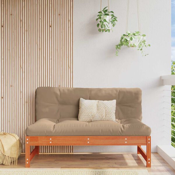 vidaXL Sodo vidurinė sofa Tvirtas pu&scaron;ies medis Va&scaron;ko Ruda