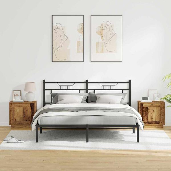 vidaXL &Scaron;alia lovos spintelė 2 pcs Senas medis 44 x 34,5 x 45 cm