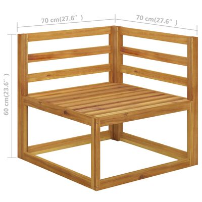 vidaXL Sodo baldų komplektas su pagalvėmis, 5d., rudas, akacija