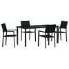 vidaXL Sodo valgomojo komplektas 5 pcs Juoda
