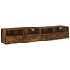 vidaXL Sieninės TV spintelės, 2vnt., dūminės, 80x30x30cm, mediena