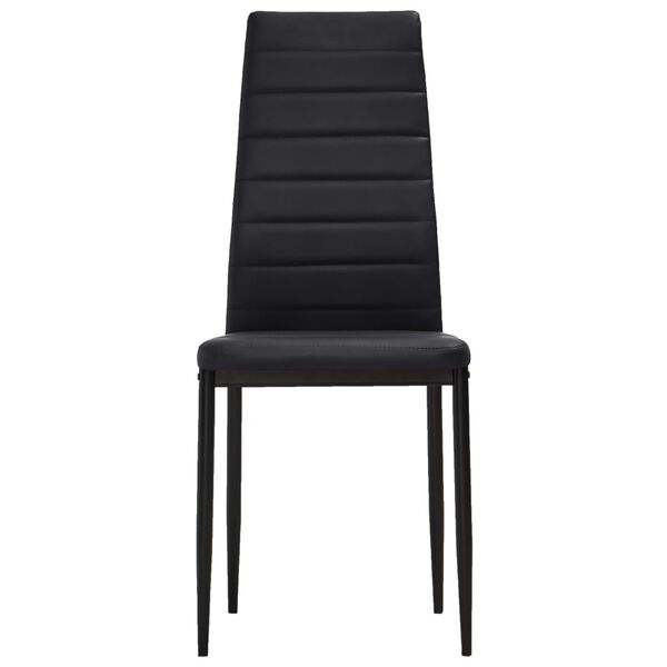 vidaXL Valgomojo kėdės, 4 vnt., juodos spalvos, dirbtinė oda