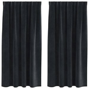 vidaXL Užtemdymo užuolaidos 2 pcs Juoda 140 x 175 cm Aksomas