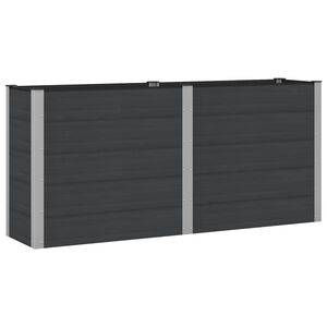 vidaXL Paauk&scaron;tinta sodo lova Juoda 200 x 50 x 91 cm aliuminis