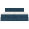 vidaXL Osmanų lovos rėmas su čiužiniais, mėlynas, 200x200cm, aksomas
