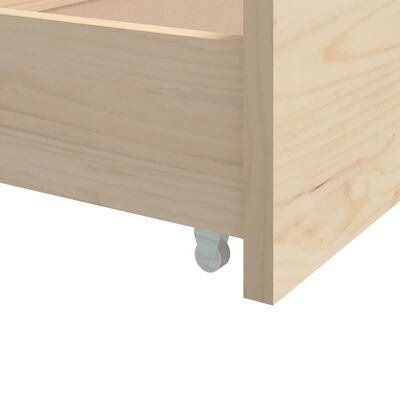 vidaXL Lovos rėmas su stalčiais, 90x200cm, pušies medienos masyvas
