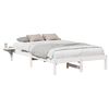 vidaXL Lovos rėmas Balta 135 x 190 cm Kietos pu&scaron;ies mediena