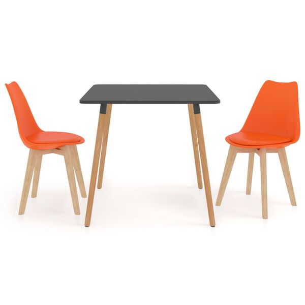 vidaXL Valgomojo komplektas, 3 dalių, oranžinis (287240+289144)