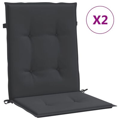 vidaXL Sodo kėdės pagalvėlės, 2vnt., juodos, 100x50x3cm, audinys