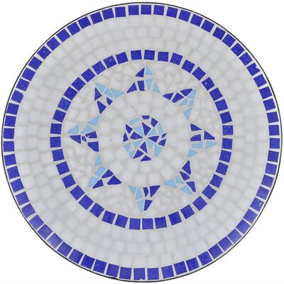 vidaXL Bistro staliukas, mėlynos ir baltos sp., 60cm, mozaikos raštas