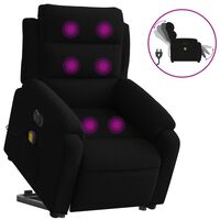 vidaXL Elektrinis atsistojantis masažinis krėslas, juodas, aksomas
