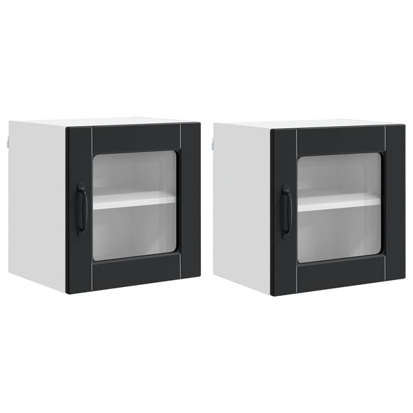 vidaXL Virtuvės spintelė 2 pcs Juoda 40 x 31 x 40 cm Apdirbta mediena