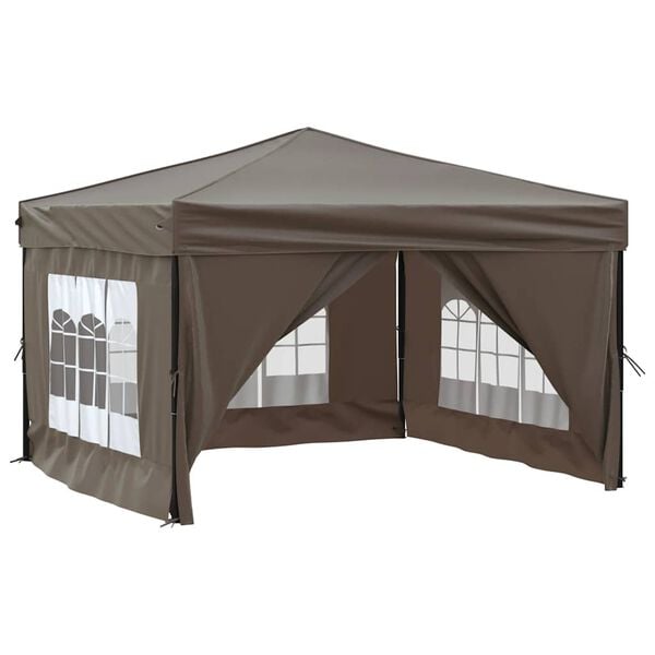 vidaXL Proginė palapinė su šoninėmis sienomis, taupe, 3x3m