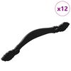 vidaXL Rankena 12 pcs Juoda 143 x 19,2 x 20 mm Cinko lydinys