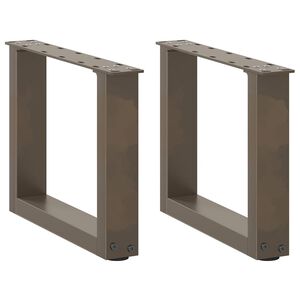 vidaXL Kavos staliuko kojelės, U formos, 2 vnt., natūralus plienas, 40x(30-31) cm, plienas
