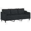 vidaXL Trivietė sofa su pakoja, juodos spalvos, 210cm, audinys