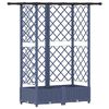 vidaXL Pakeltas lovas su trelėmis ir stogu Pilka 124 x 40 x 123 cm PP