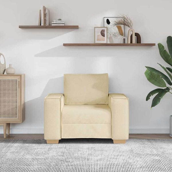 vidaXL Sofos krėslas, kreminės spalvos, 100x78x84 cm, audinys